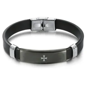 Order Of Malta Commandery Bracelet - Steel & Leather