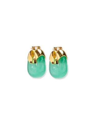 Organic Hoops in Jade Green