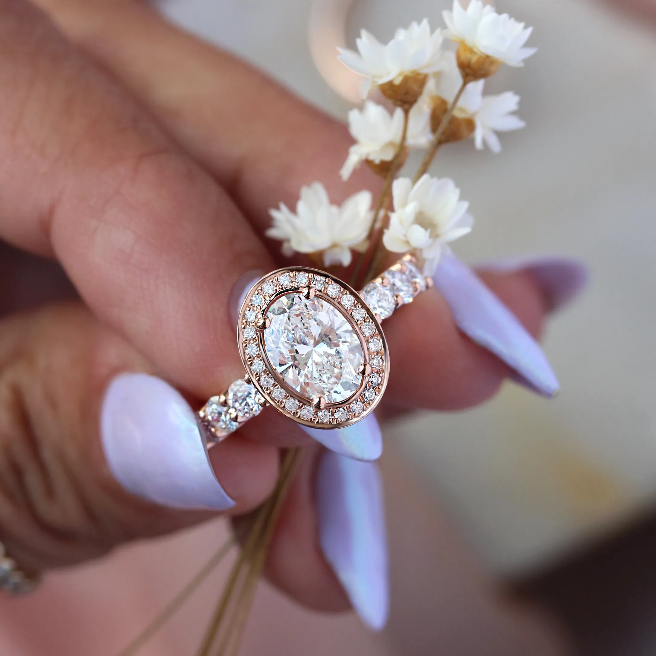 Oval Diamond Halo 1.5ct Engagement Ring Scarlett