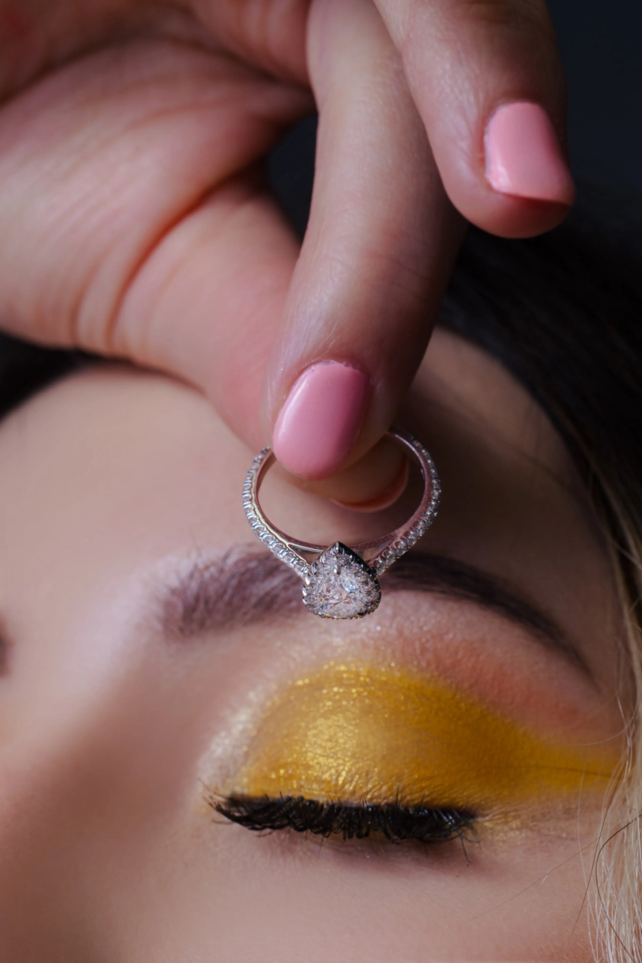 Pear Shape Diamond Halo Engagement Ring