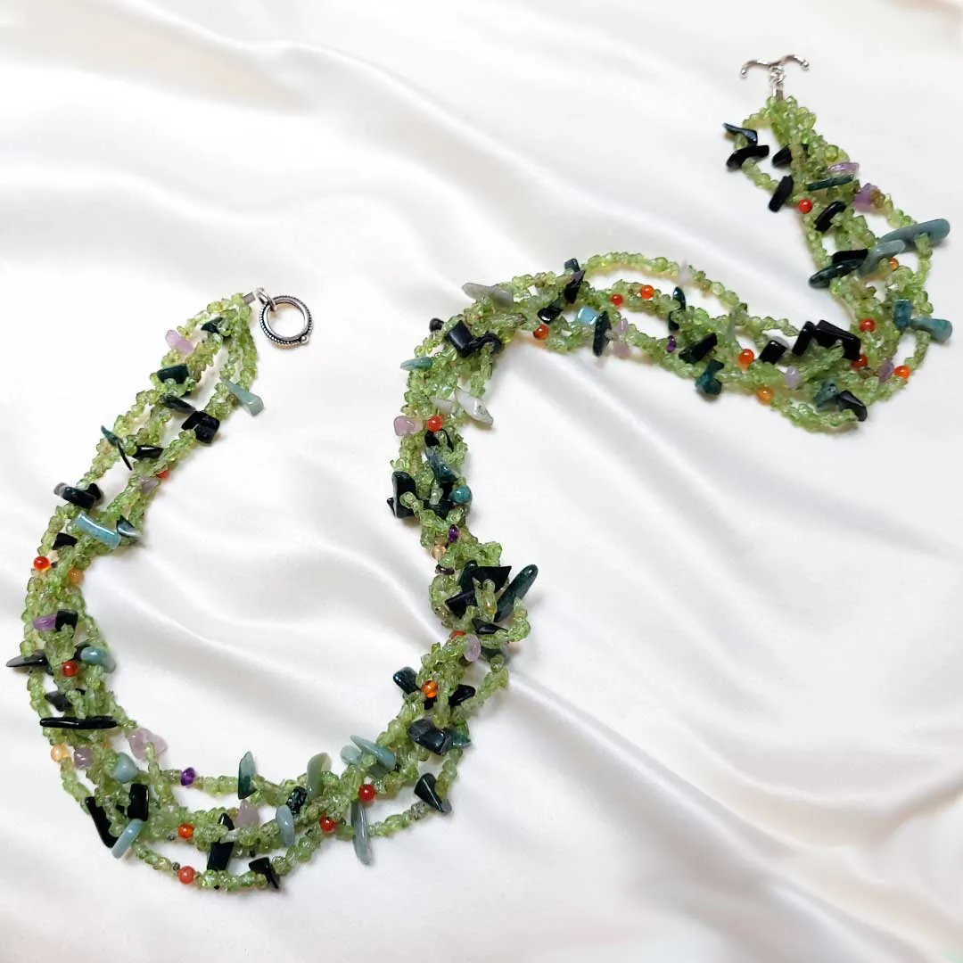 Peridot and Jade Necklace
