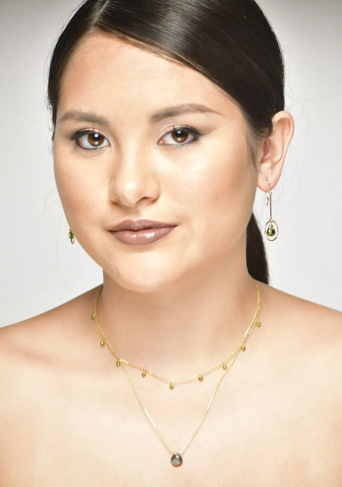 Peridot Long Dangle Earrings