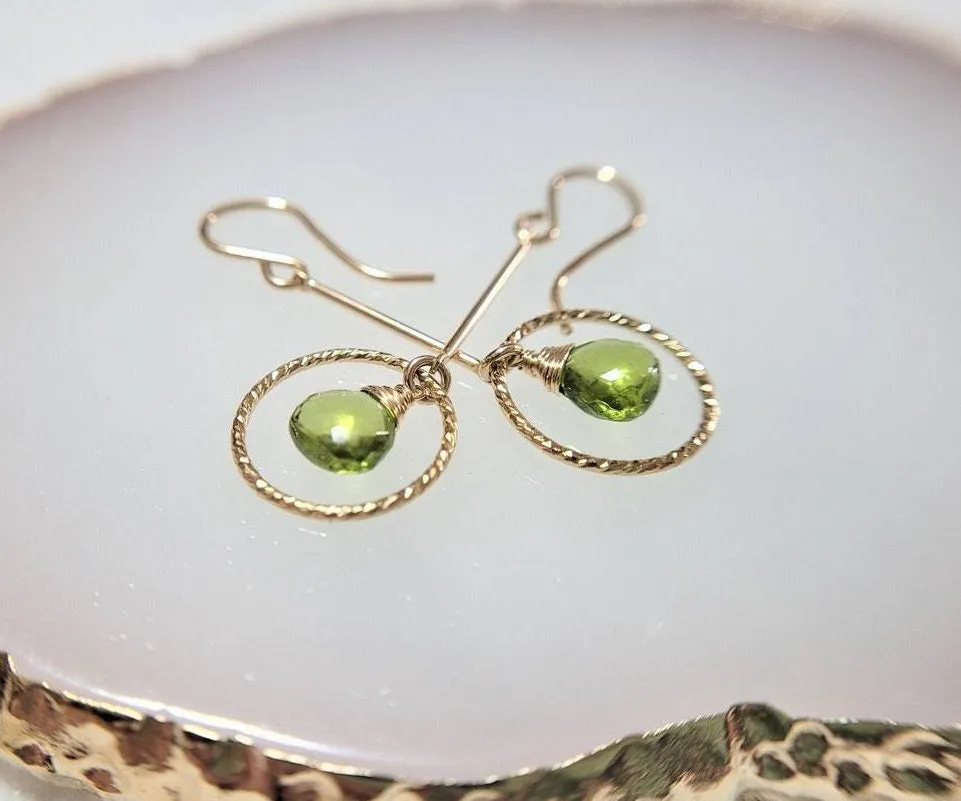 Peridot Long Dangle Earrings