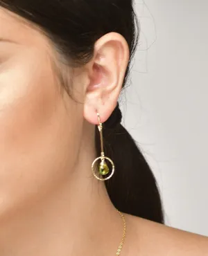 Peridot Long Dangle Earrings
