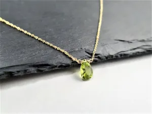 Peridot Pan Cut Briolette Necklace