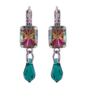 Petite Emerald Cut and Dangle Leverback Earring in "Circle of Life" *Custom*