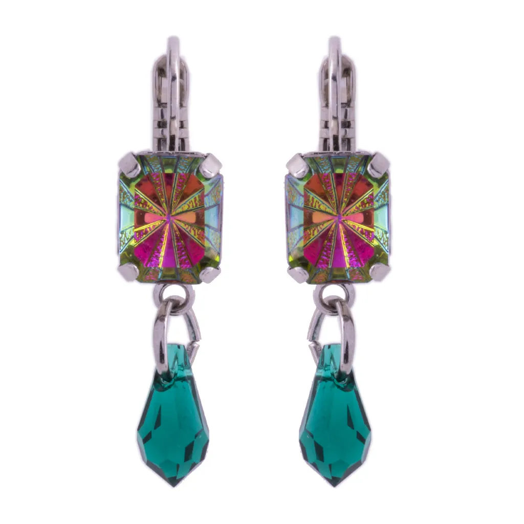 Petite Emerald Cut and Dangle Leverback Earring in "Circle of Life" *Custom*