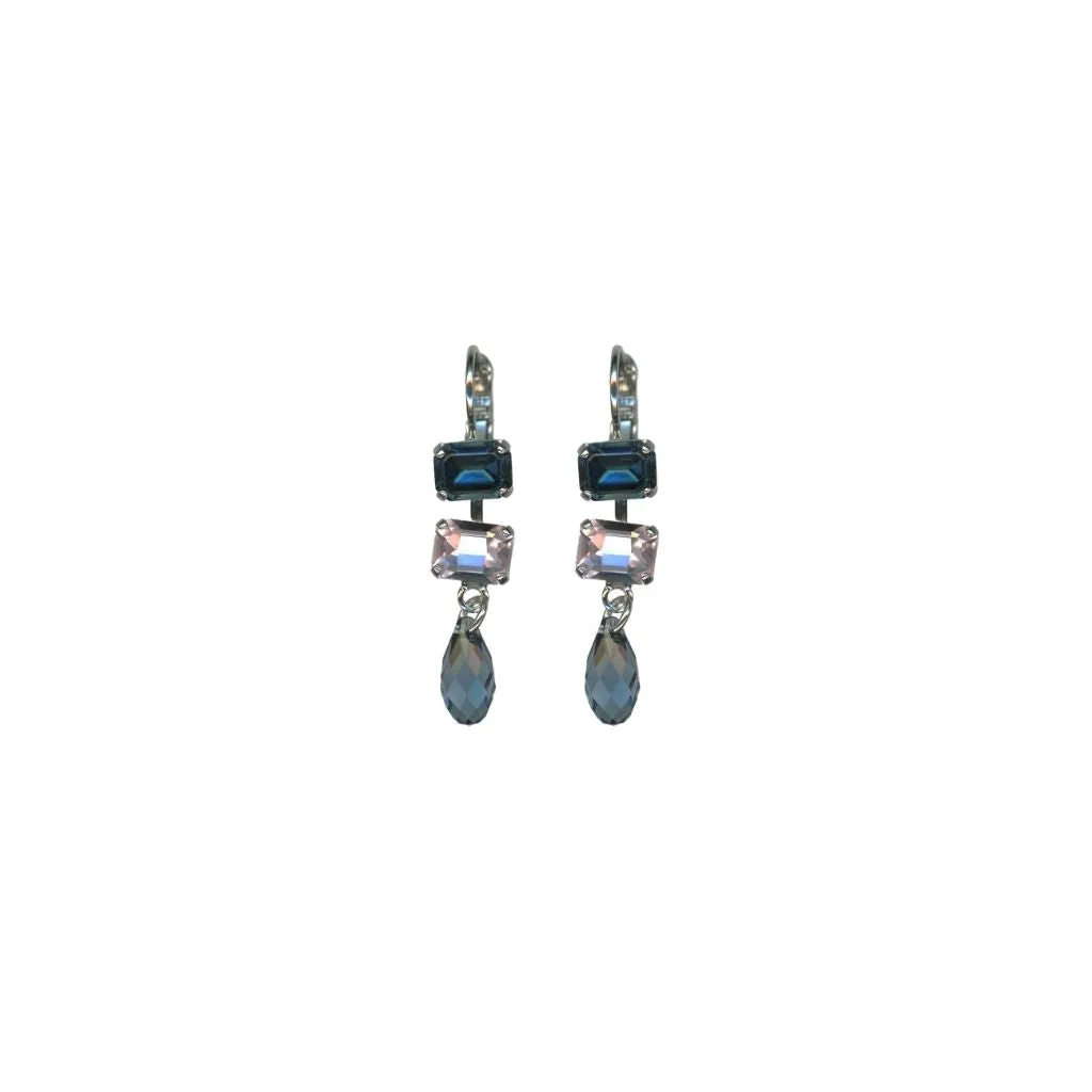Petite Emerald Leverback Earrings with Briolette in "Harvest Moon" *Custom*