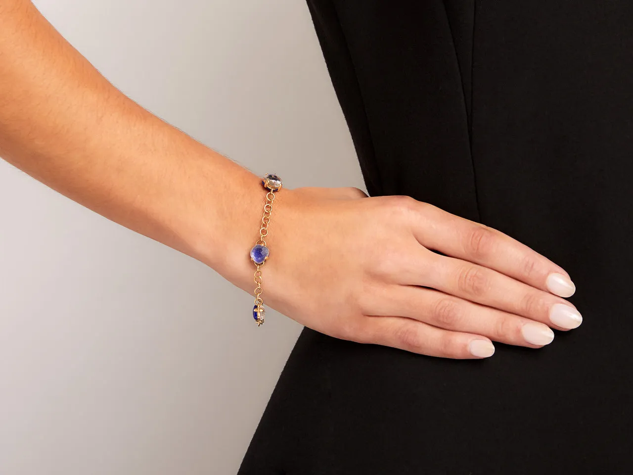Pomellato 'Capri' Lapis and Quartz Bracelet in 18K Gold