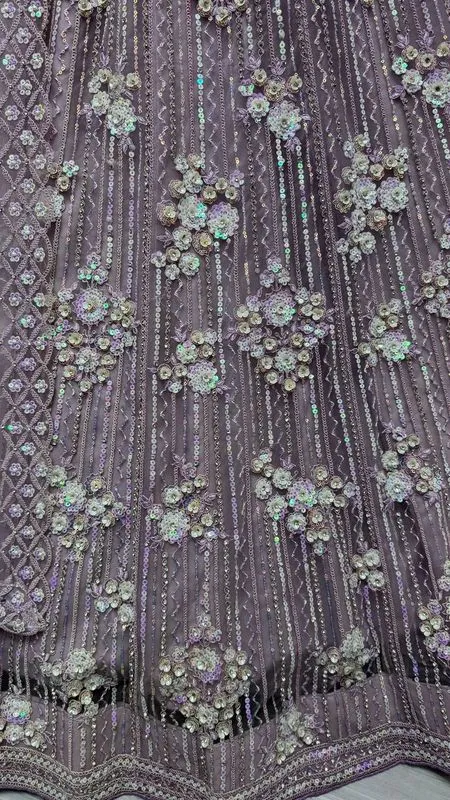 PurpleI Bridal Net Lehenga with Stunning Embroidery and Stone Work
