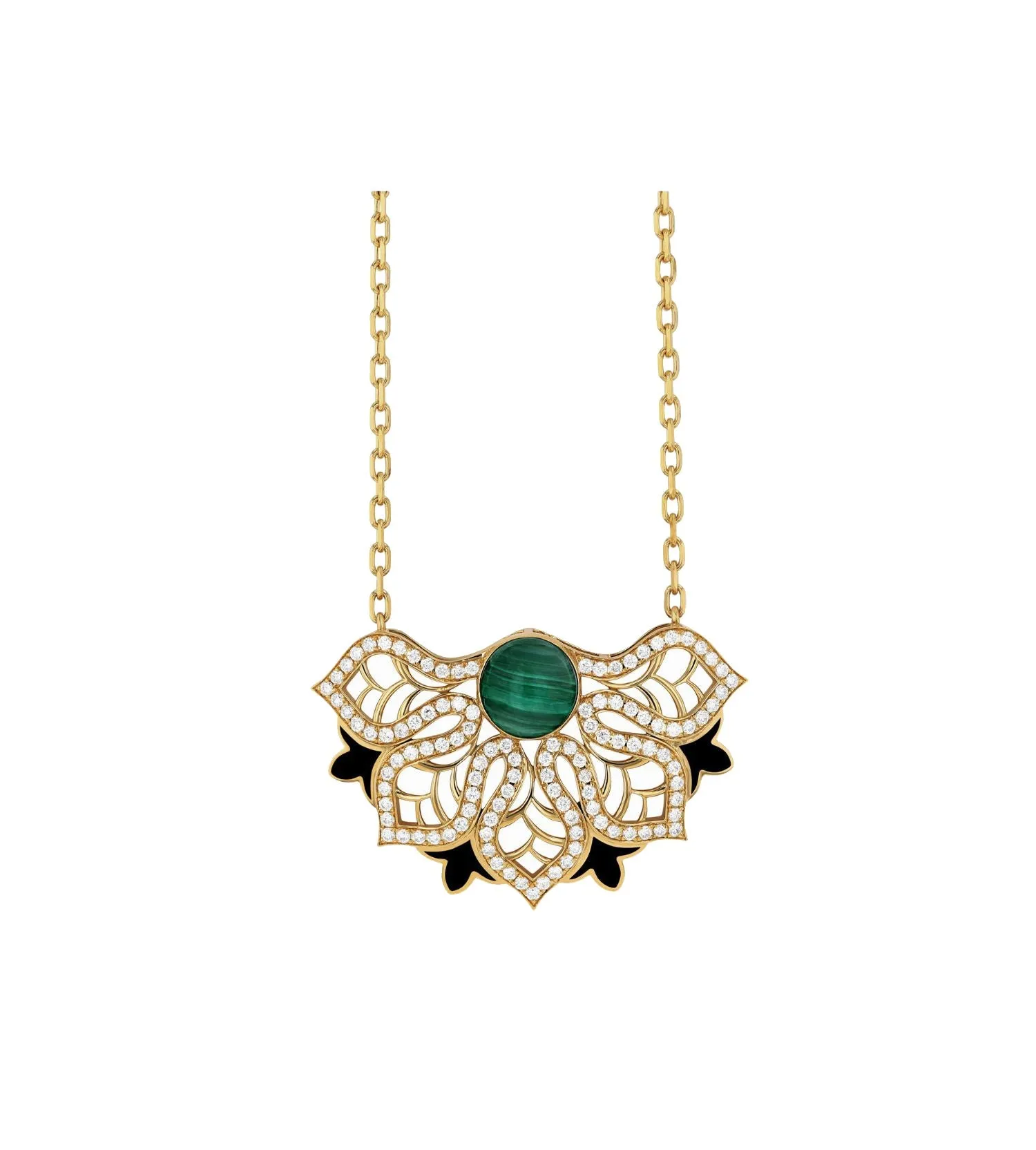Rise pave malachite L