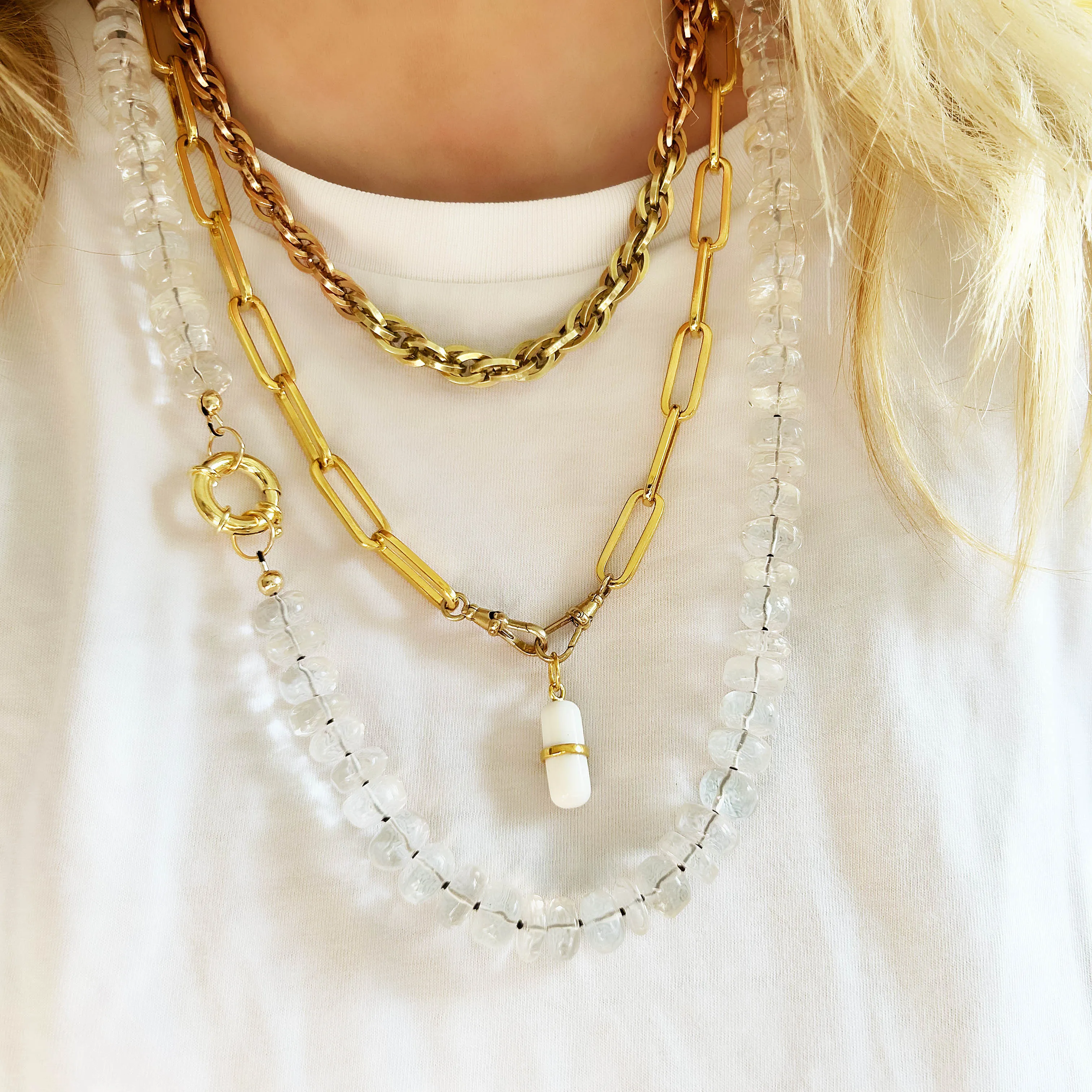 Rock Crystal & Gold Necklace
