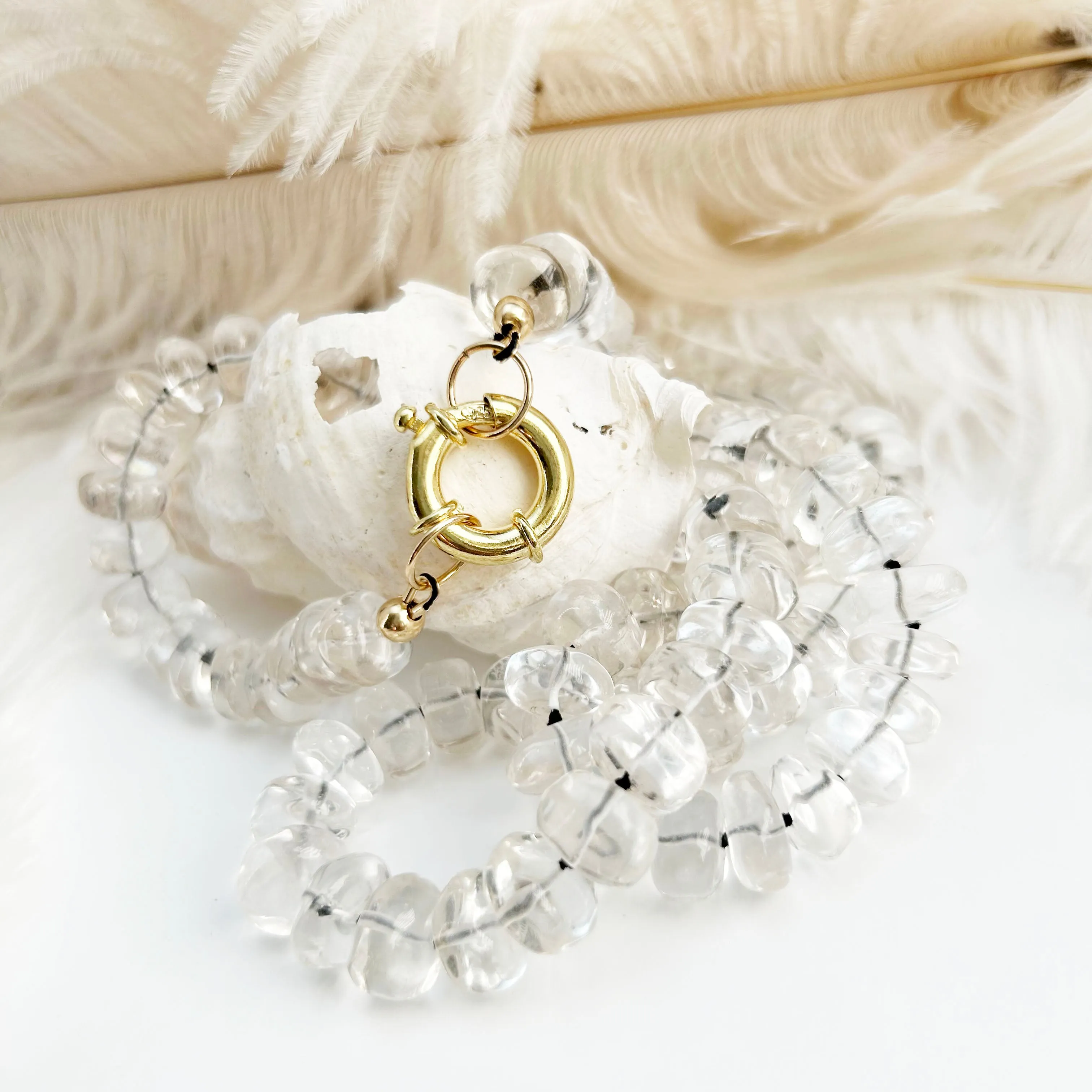 Rock Crystal & Gold Necklace