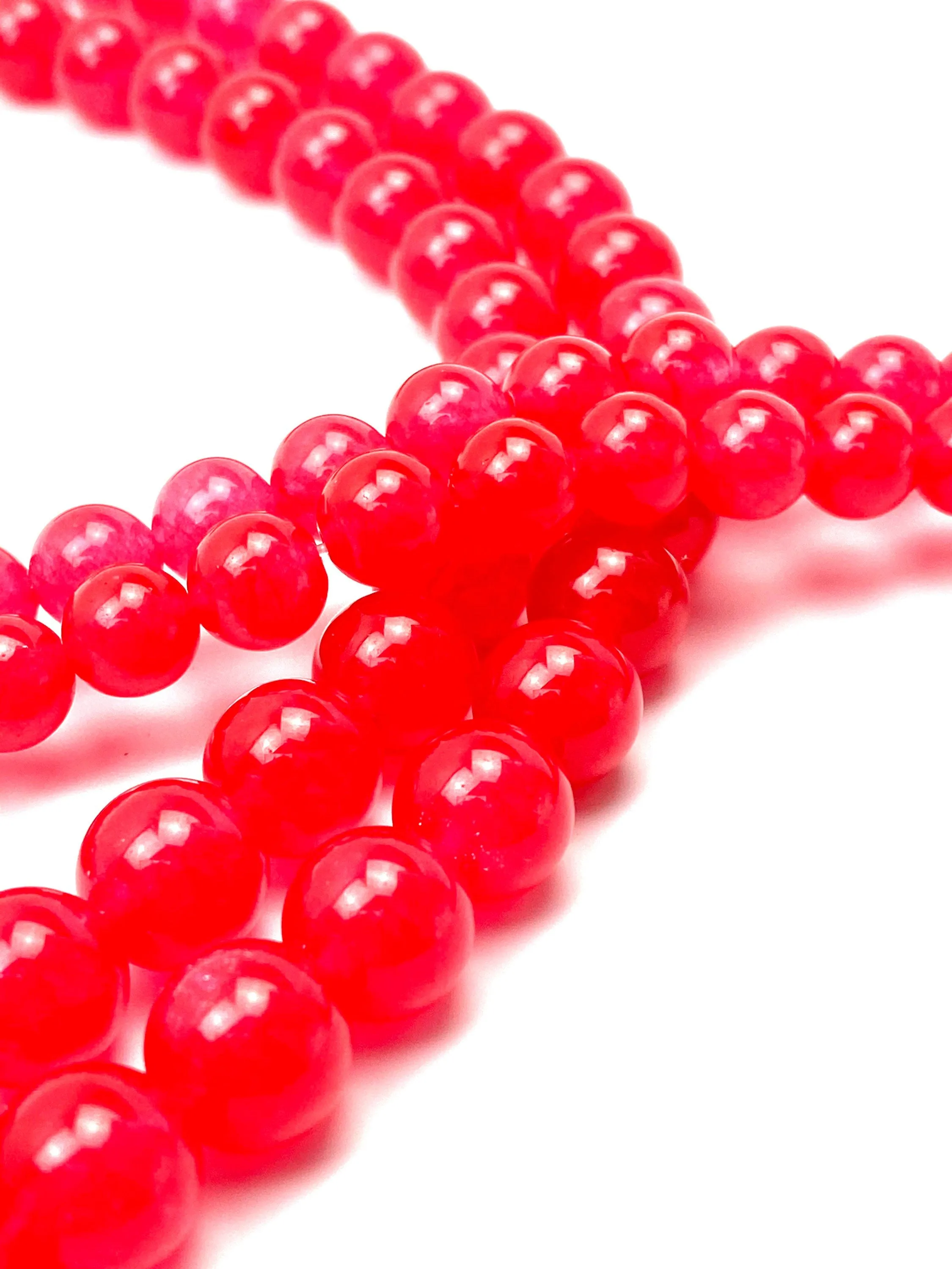 Rose jade bead strand, SKU#RSESTR