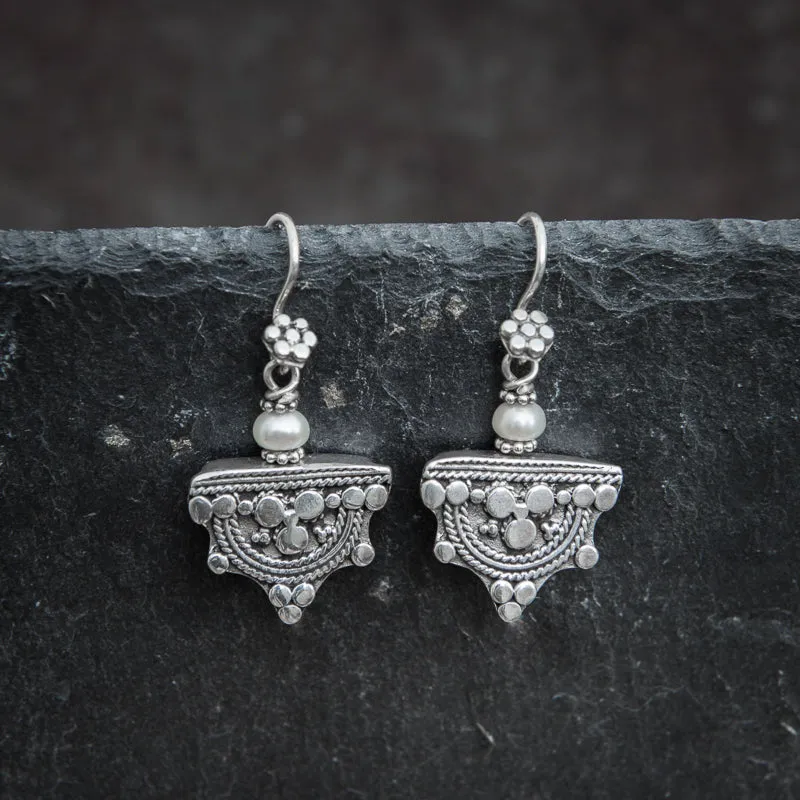 Silver and Gemstone Telsum Earrings