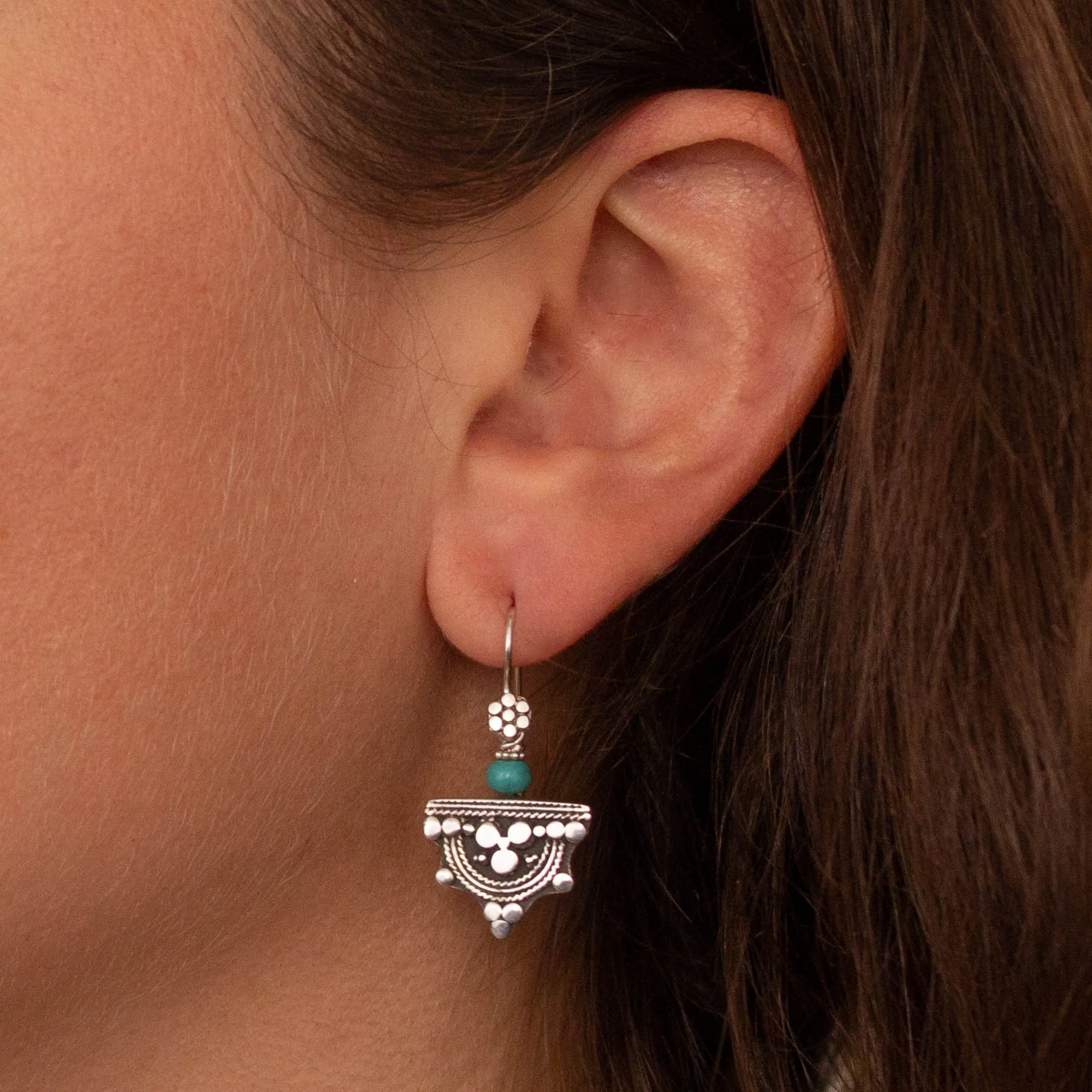 Silver and Gemstone Telsum Earrings