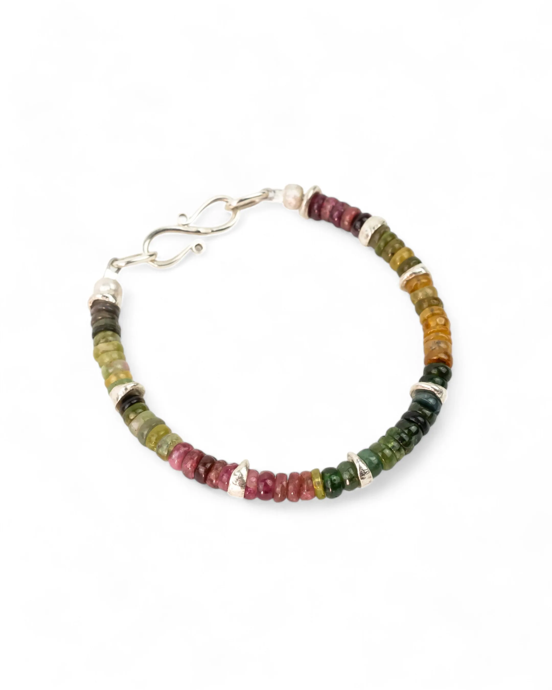 Silver Tourmaline Bracelet (Multi-Colour)