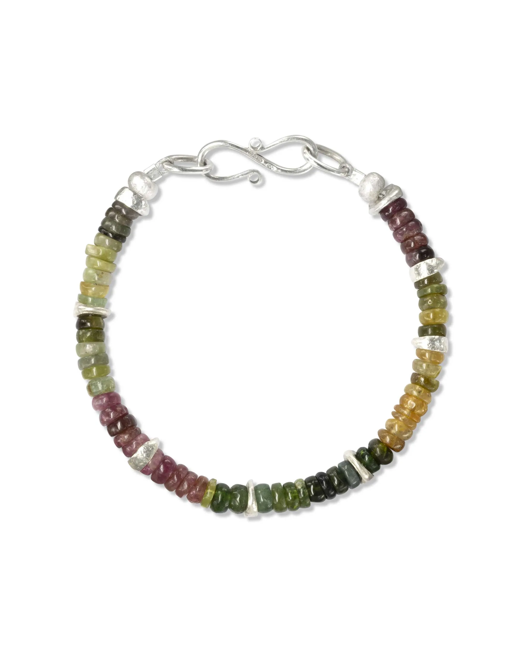 Silver Tourmaline Bracelet (Multi-Colour)