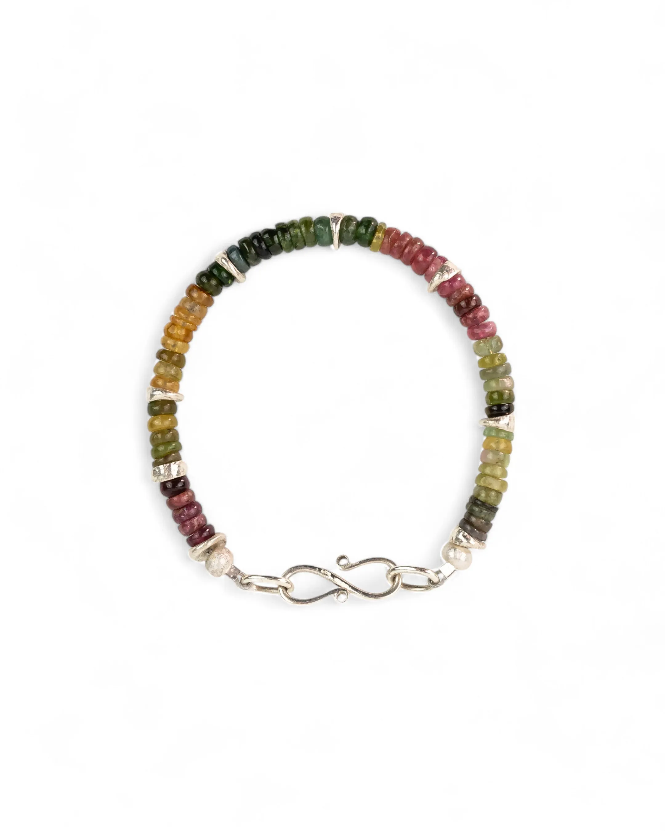Silver Tourmaline Bracelet (Multi-Colour)
