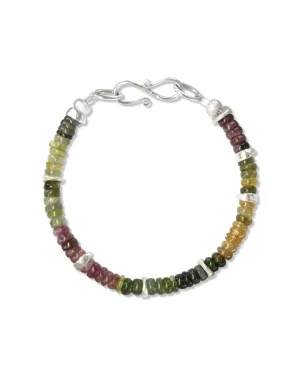 Silver Tourmaline Bracelet (Multi-Colour)