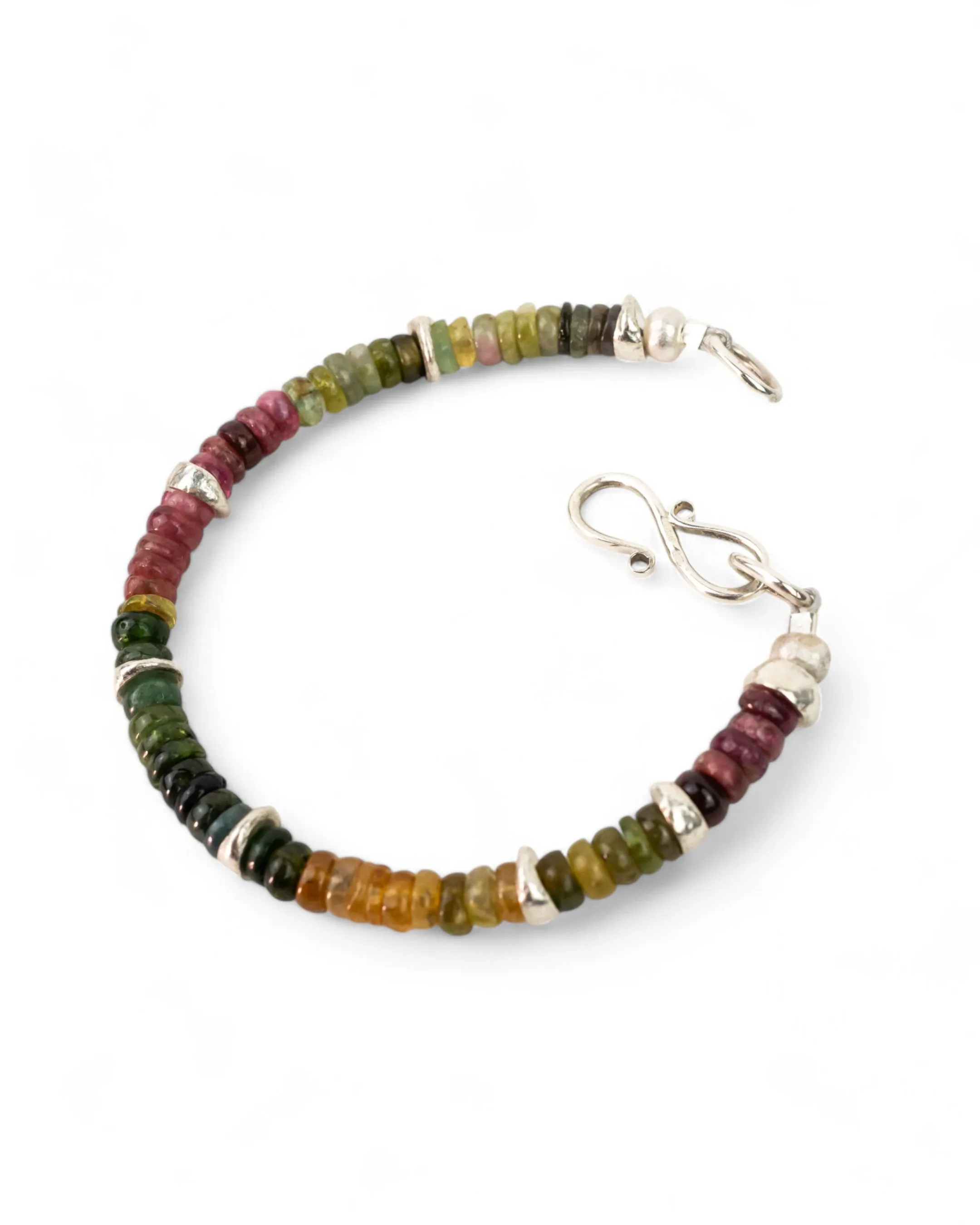 Silver Tourmaline Bracelet (Multi-Colour)