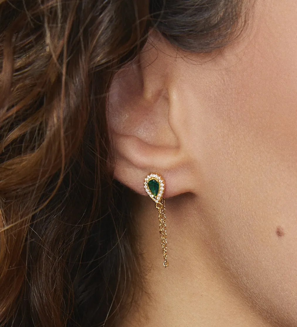 SIMONE CHAIN STUDS GOLD
