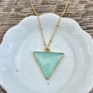 Simple Alexa Triangle Large Gem Necklace