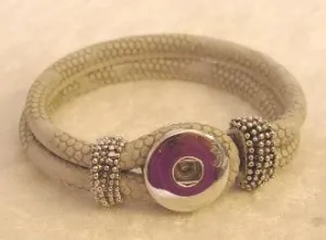 Snap Button Bracelet - Leather Design