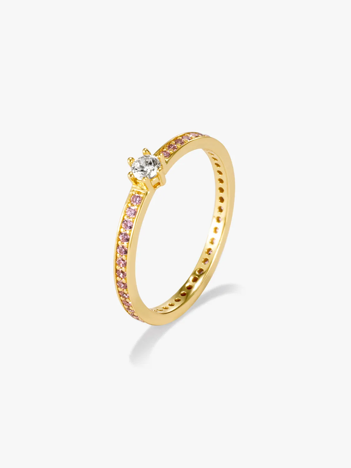 Solitaire Pave Ring