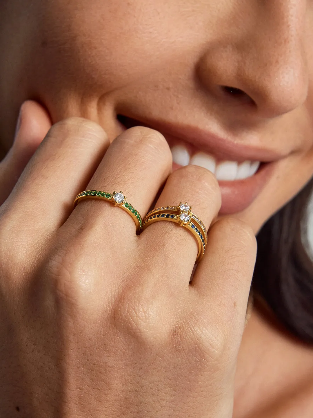 Solitaire Pave Ring