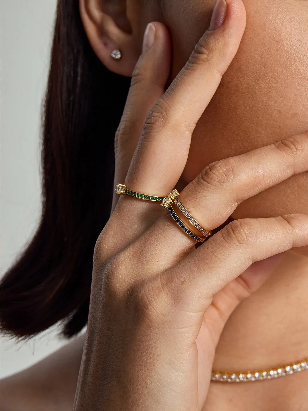 Solitaire Pave Ring