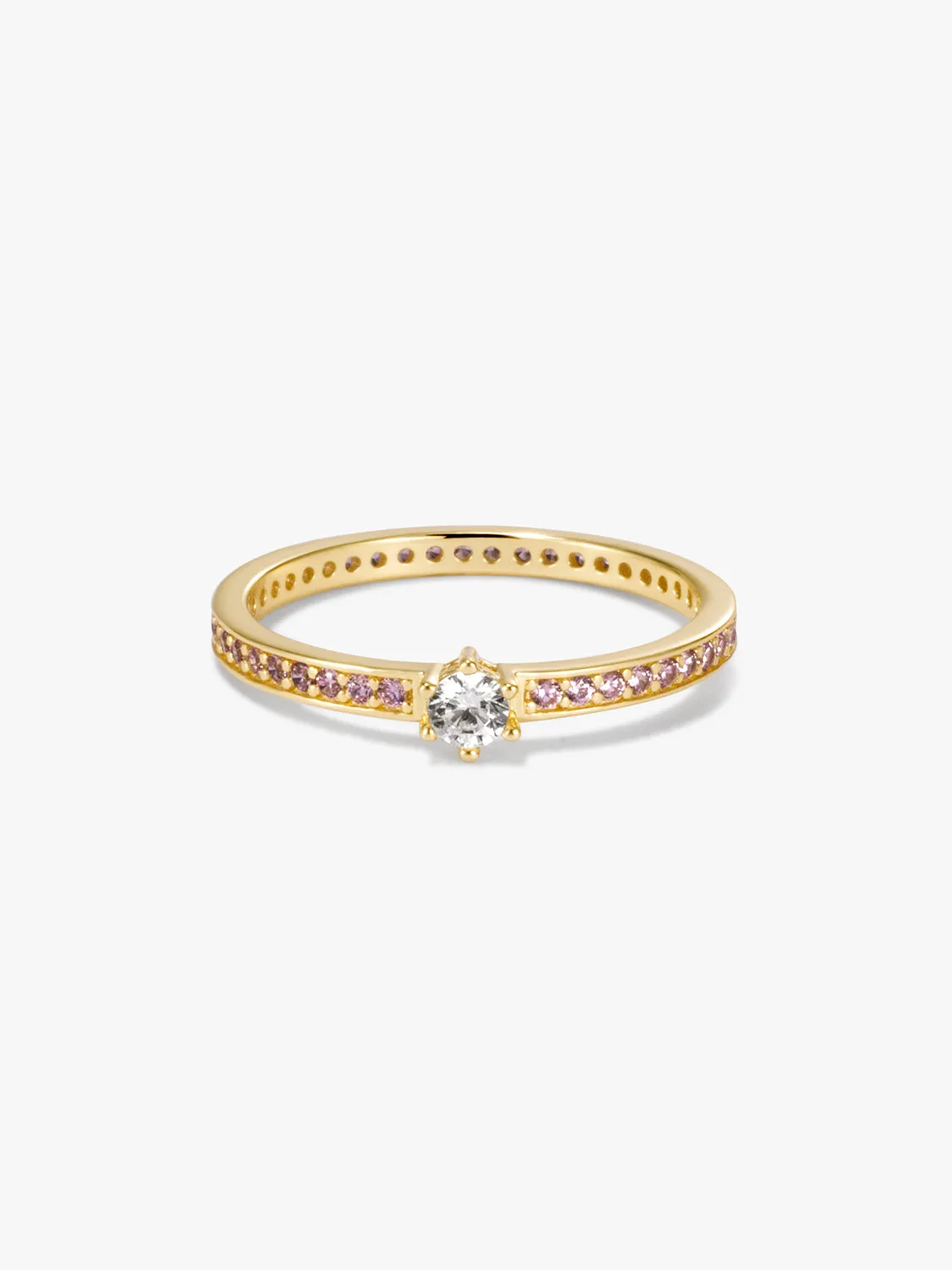 Solitaire Pave Ring