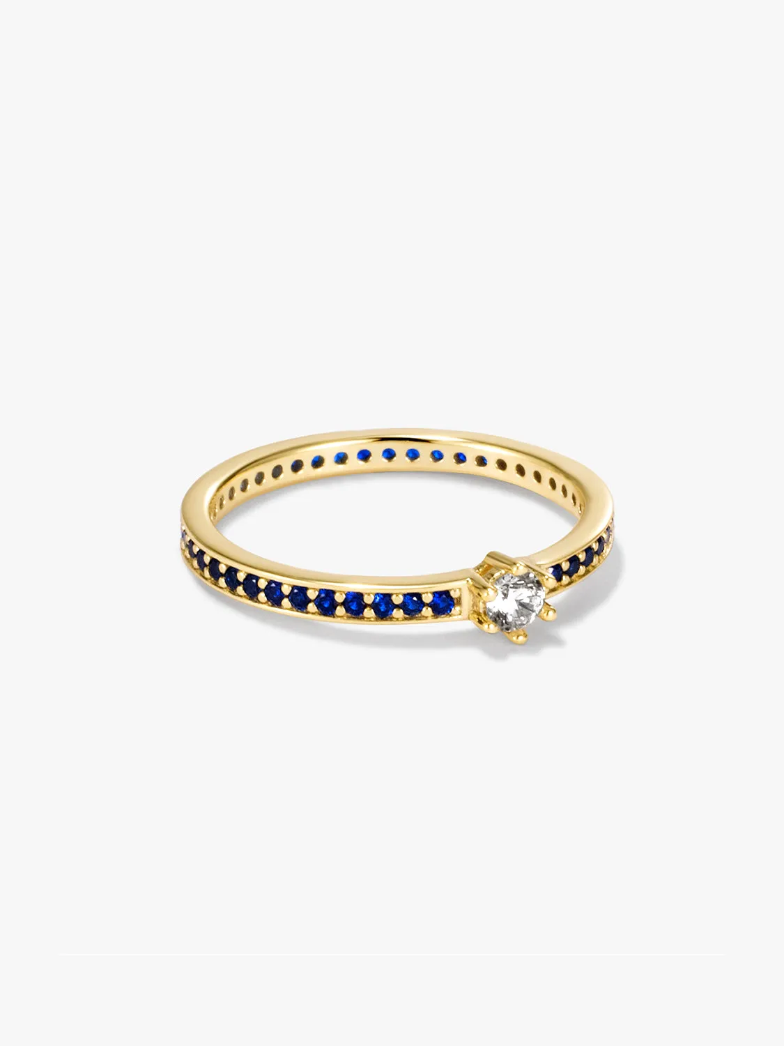 Solitaire Pave Ring