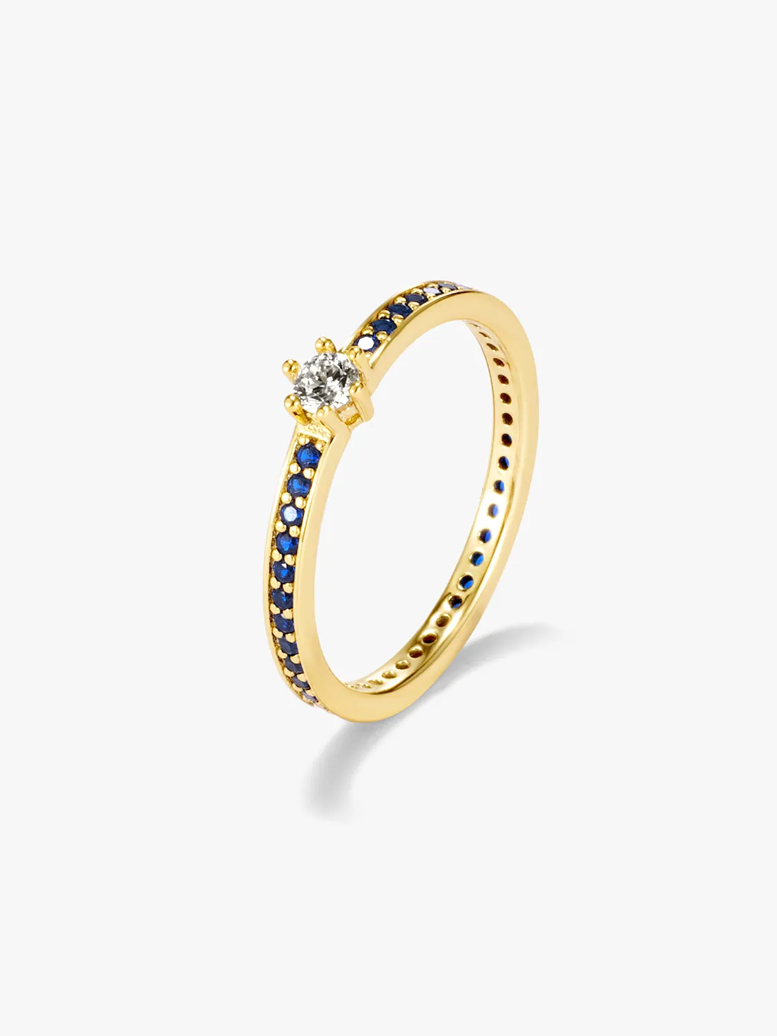 Solitaire Pave Ring