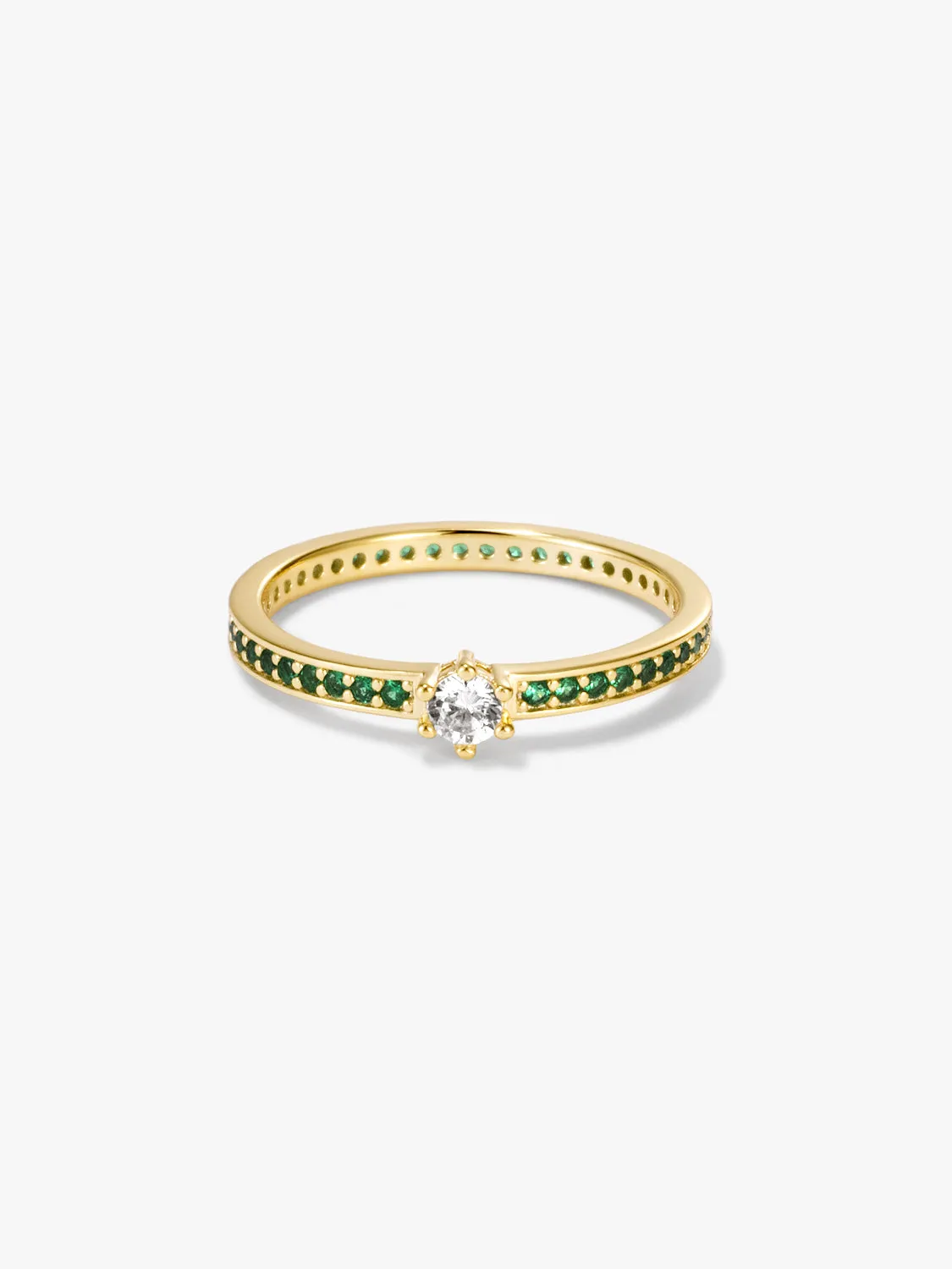 Solitaire Pave Ring