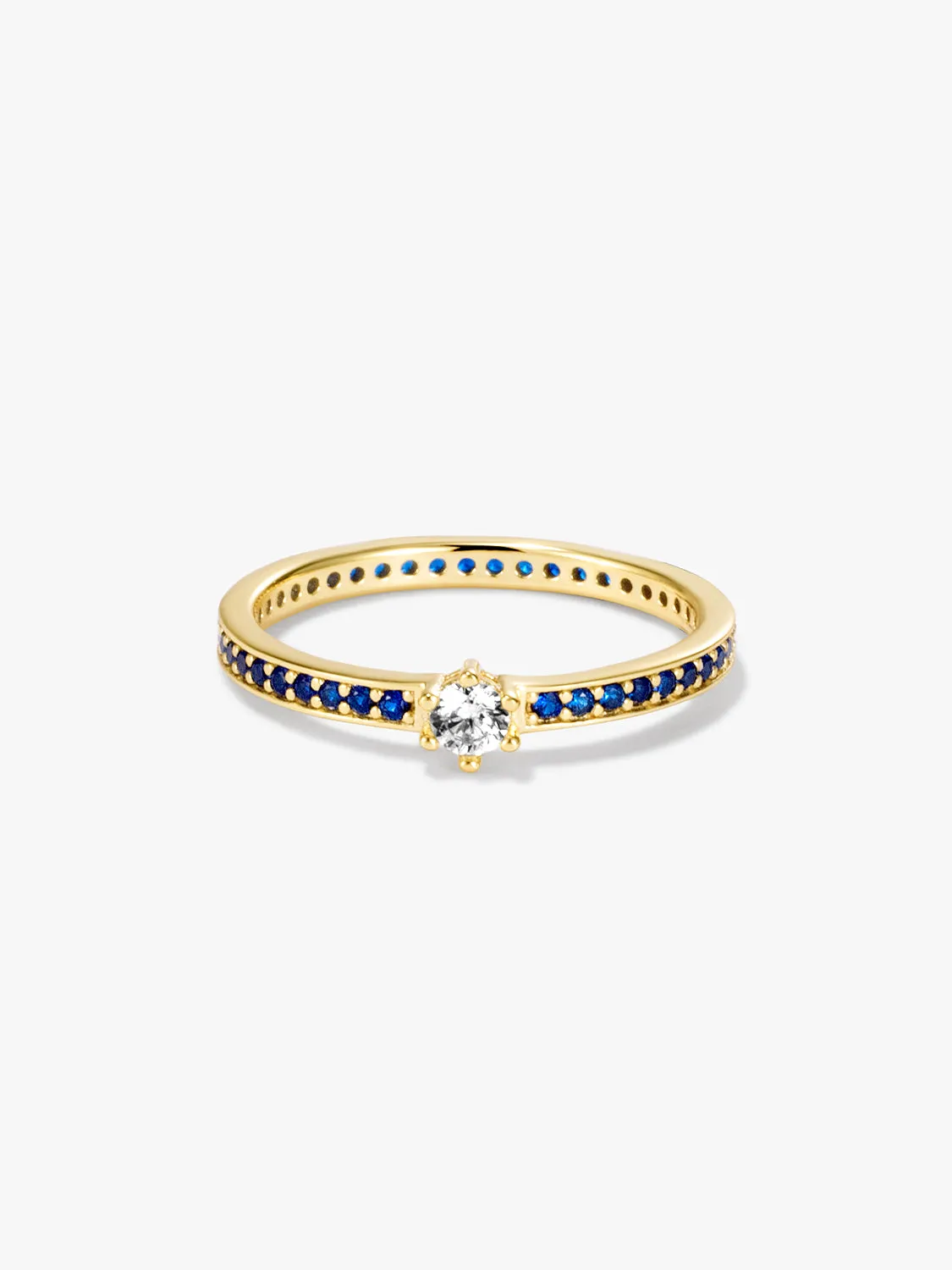 Solitaire Pave Ring