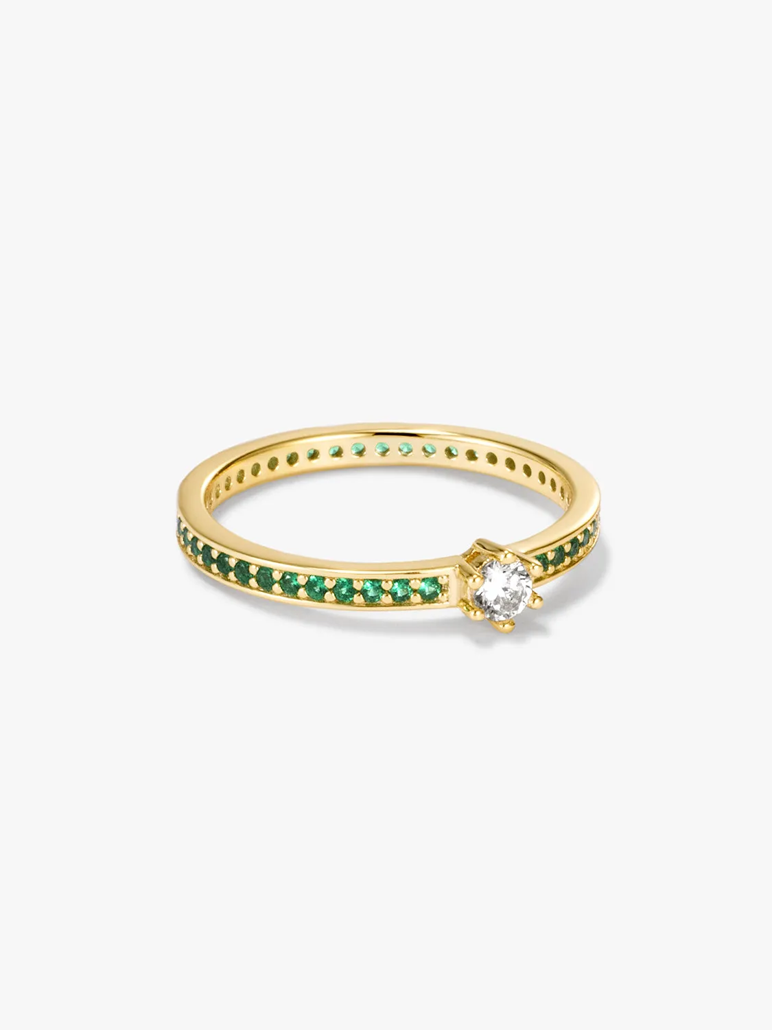 Solitaire Pave Ring