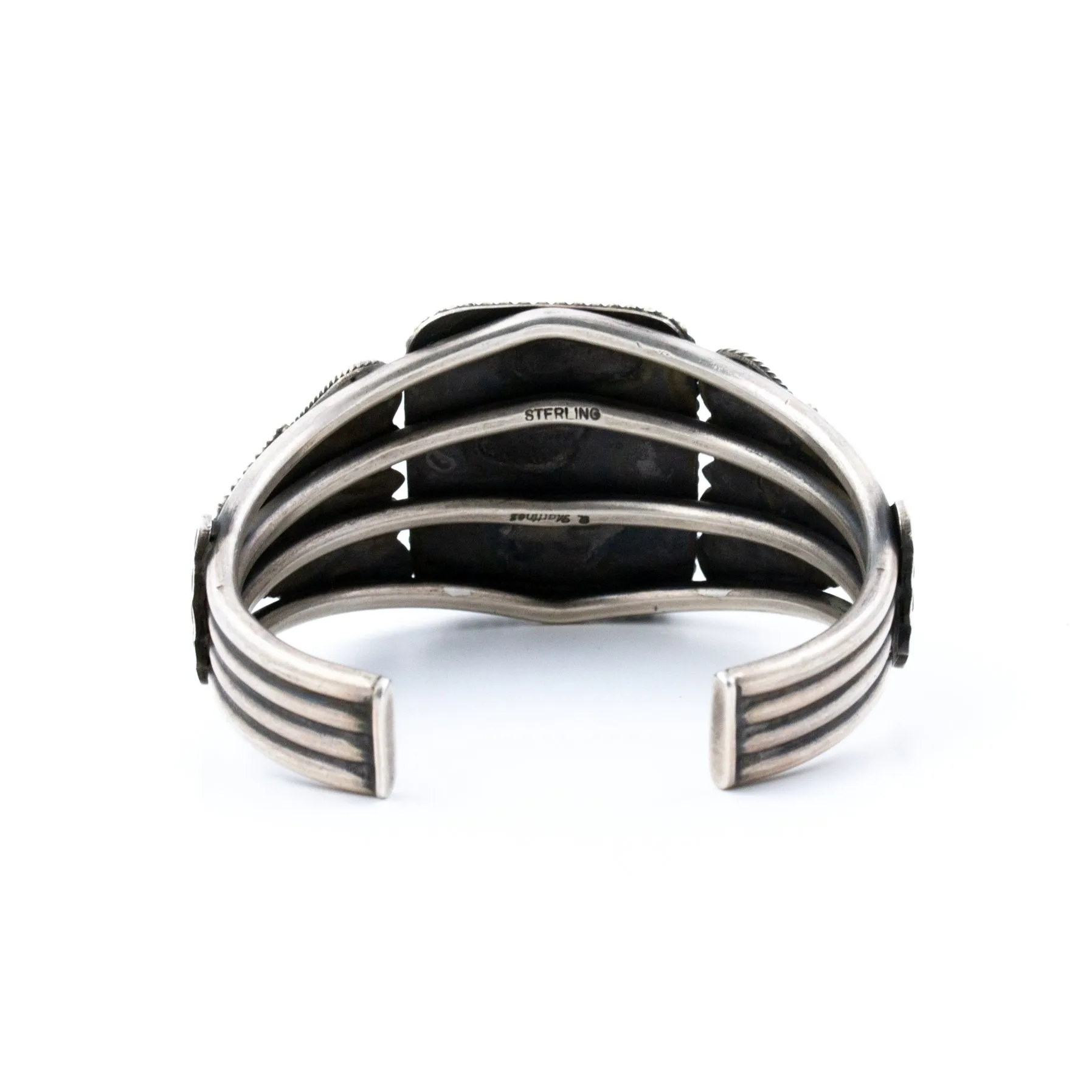 Squared Webby Kingman Turquoise Cuff