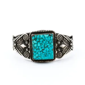 Squared Webby Kingman Turquoise Cuff