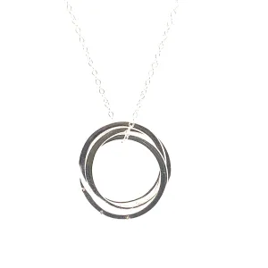 Sterling Silver and Cubic Zirconia Triple Circle Pendant
