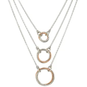 Sterling Silver and Rose Gold Vermail Triple Necklace