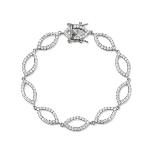 Sterling Silver Marquise Shaped CZ Bracelet