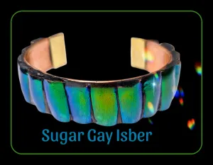 Stunning Green Beetle Wing Cuff Bracelet – Handcrafted by Sugar Gay Isber unisex