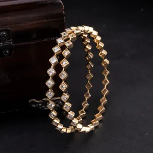 Sukkhi Dazzling Gold Plated CZ Bangles For Women