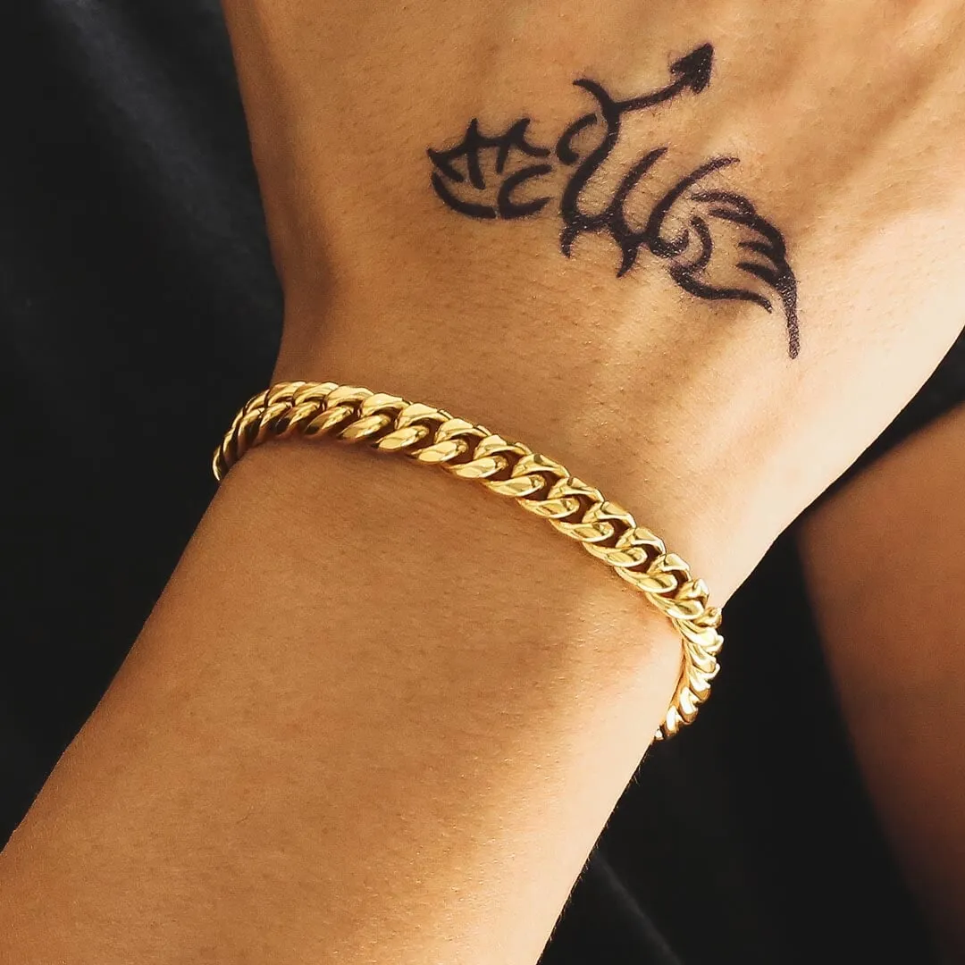 The Golden Age® - 8mm Miami Cuban Link Bracelet 18K Gold Plated