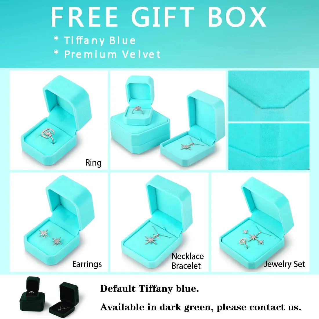 Tokyo Mart 3D Cube Birthstone August Peridot Jewelry Set 3PCS Women Girls Birthday Gift