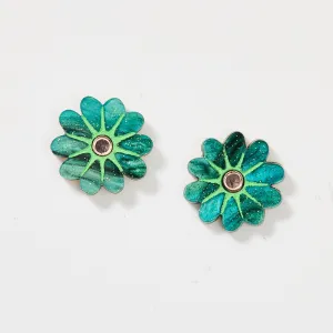 Vera Earrings - Emerald / Rose