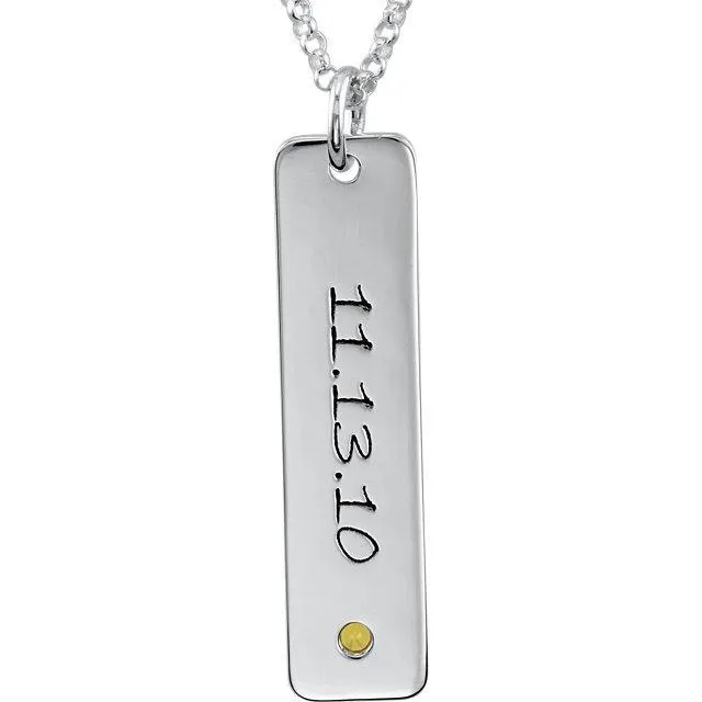 Vertical Name Pendant Necklace
