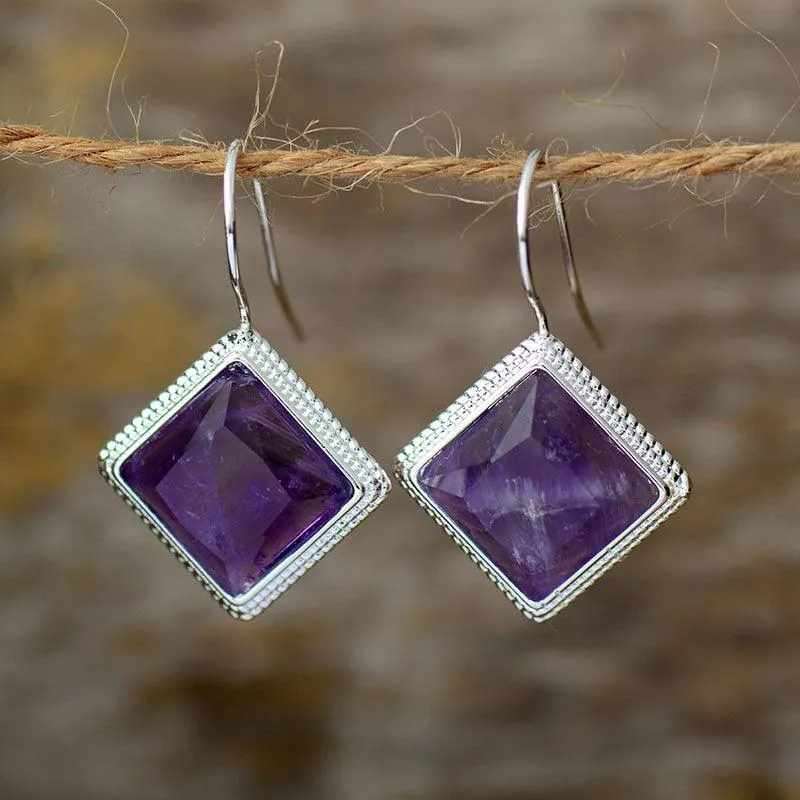 'Wanala' Amethyst Drop Earrings