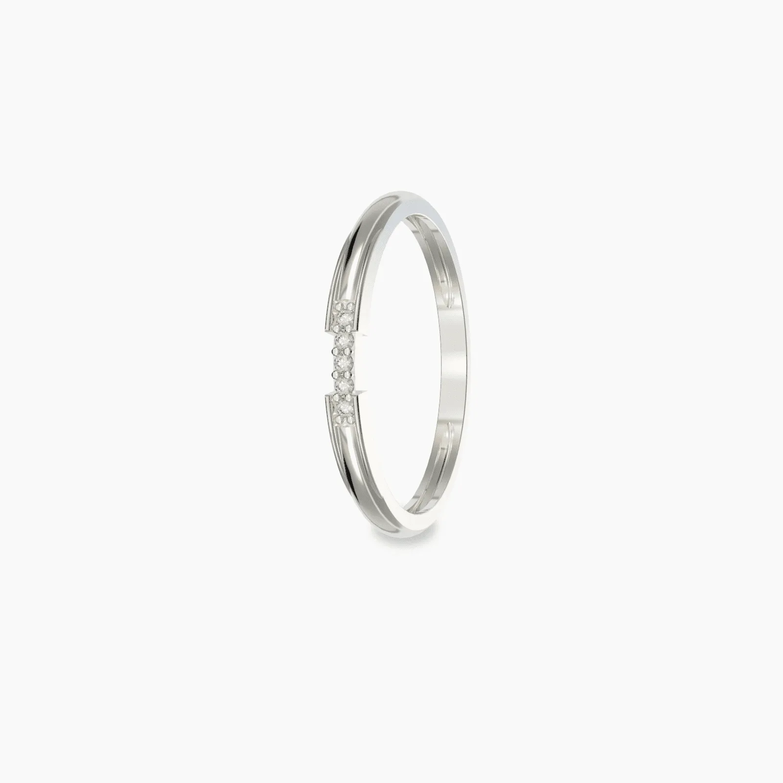 White gold 5 Stone Diamond Band Ring for him